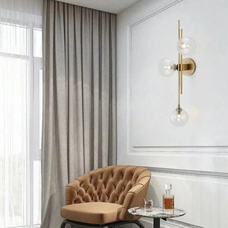 Gold glass globe sconce G4 LED – modern 28cm wide