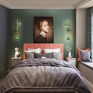 Green globe wall sconce – G4 LED aluminum 74cm