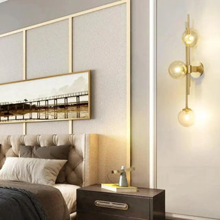 Glass globe wall sconce G4 LED 6W – gold aluminum 28×74cm