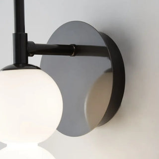 Gold multi-globe glass wall sconce LED – large 5 globes close-up