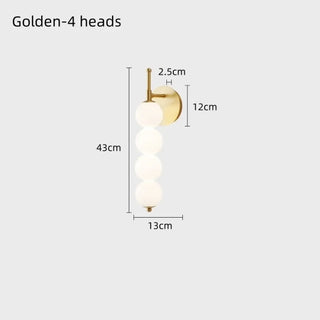 gold multi-globe wall sconce LED – L 5 globes 51cm