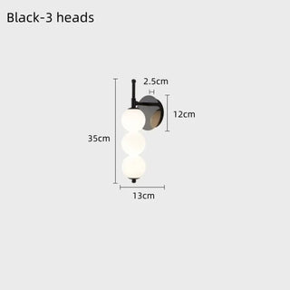black multi-globe wall sconce LED – M 4 globes 43cm