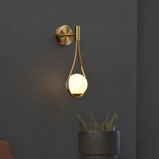 Water drop wall sconce G9 LED 12W gold front