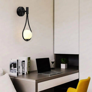 Water drop wall sconce G9 LED 12W black 37cm front
