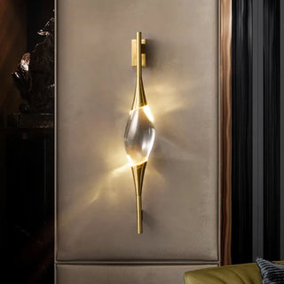 Gold IP65 outdoor wall sconce LED 7W metal glass 60cm