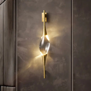 Gold outdoor wall light glass diffuser close-up IP65