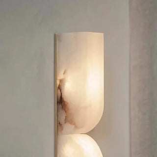White marble dual wall sconce G9 20W installed bathroom