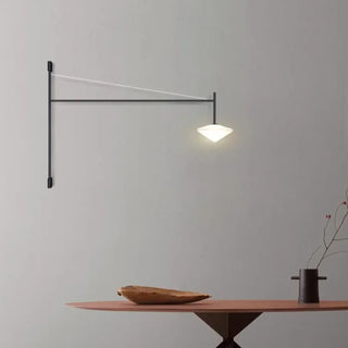 Matte black wall lamp G9 LED horizontal 122cm close-up