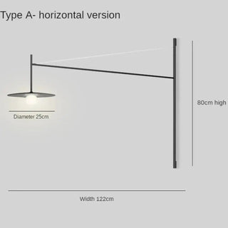 Black matte horizontal wall sconce G9 LED 122cm front