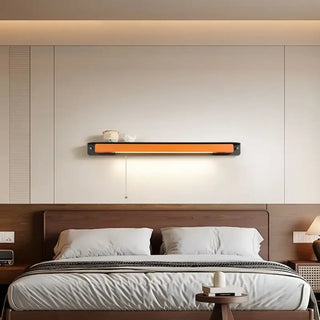 Horizontal LED wall sconce 21W with drawer brown S 60cm