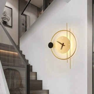 Clock-shaped wall sconce four designs overview black gold