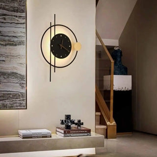 Gold clock wall sconce IP20 decorative art deco style