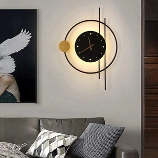Clock-shaped wall sconce Astra design black G4 LED 8W