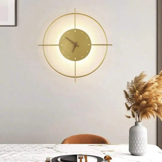 Clock wall sconce Deluxe design gold aluminum 40x40cm