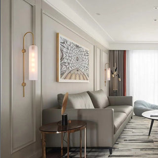 Hotel wall light white aluminum glass 79cm length profile