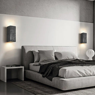 Imitation stone wall sconce G9 gray aluminum – front view