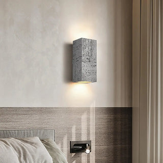 Stone effect wall light G9 black 2 lights – angle view