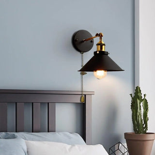 Industrial retro wall sconce E27 black aluminum 13x22cm