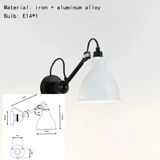 white industrial metal wall sconce E27 LED – modern