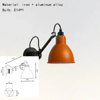 red industrial wall sconce E27 – modern metal 5 colors