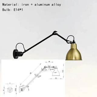 industrial wall sconce gold E27 LED – modern 3300g