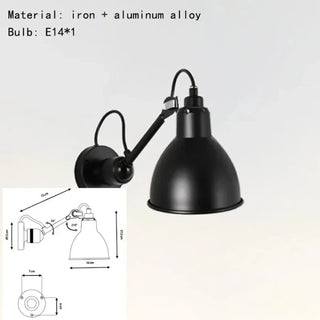 black industrial wall sconce E27 – modern metal design