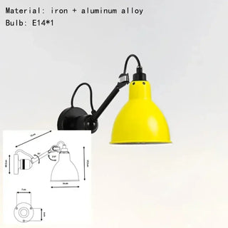 yellow industrial wall sconce E27 LED – modern bold