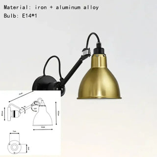 gold industrial metal wall sconce E27 LED – modern