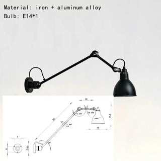 red metal wall sconce E27 industrial – modern design