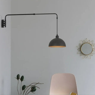 Industrial telescopic wall sconce E27 – black extendable arm
