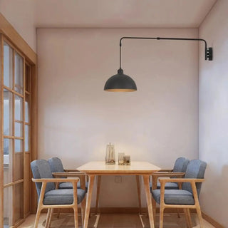 Black telescopic wall lamp E27 – industrial arm S/M/L