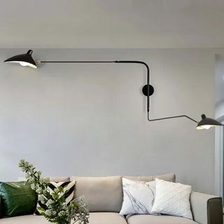 Industrial wall light S size – matte black dimmable 65cm arm
