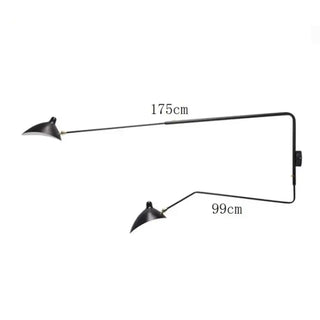 Black adjustable wall lamp angle – industrial metal 2 lights