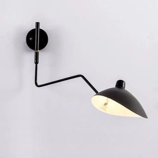 Industrial adjustable wall sconce black S – matte dimmable front view