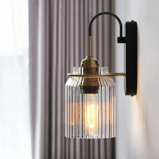 Industrial wall sconce side view glass globe 18cm