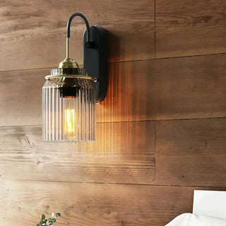 Gold glass wall sconce E27 industrial vintage 30cm