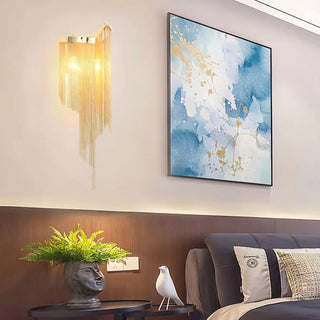 Gold 2-light wall lamp – modern aluminum 23x60cm