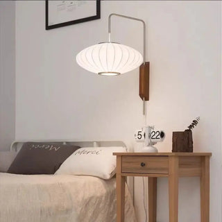 Pleated glass japandi wall light warm white E27 close-up