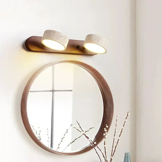 Zen wood stone wall light G9 IP65 dual light side view