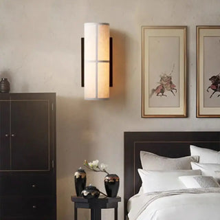 Silk Japanese minimalist silk wall sconce – front view