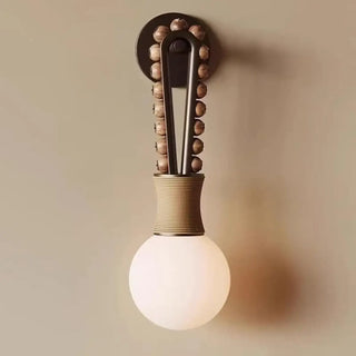 White glass globe LED wall lamp on brass frame – 3000K warm light 35×13cm