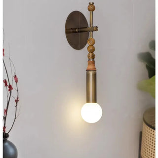 Brass LED wall sconce with white glass globe – gold finish indoor light