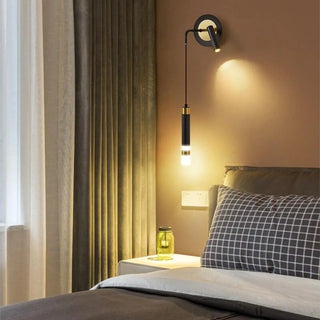 Adjustable G4 6W wall sconce in black aluminum – front view