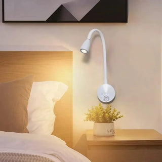 White reading wall sconce – flexible arm LED bedside light