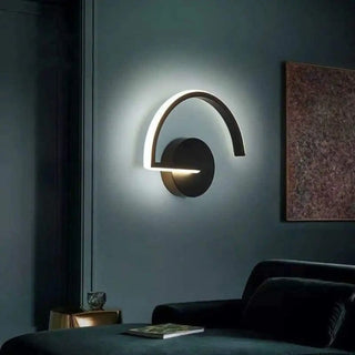 Designer wall light LED – modern ambient bedroom close-up detail