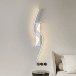 Wave shape wall sconce LED dimmable IP65 black white metal