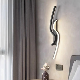 Black wave LED wall light 25W dimmable IP65 outdoor living