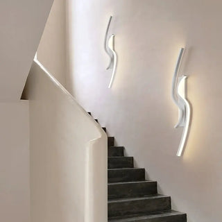 Modern wave LED wall sconce 25W IP65 white curved metal bars
