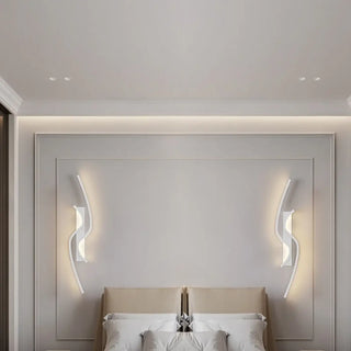 Wave LED wall sconce 25W dimmable IP65 – exterior installed view