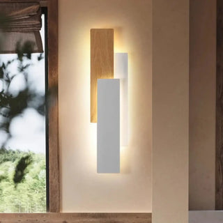 Wood metal wall light LED dimmable white 52cm medium